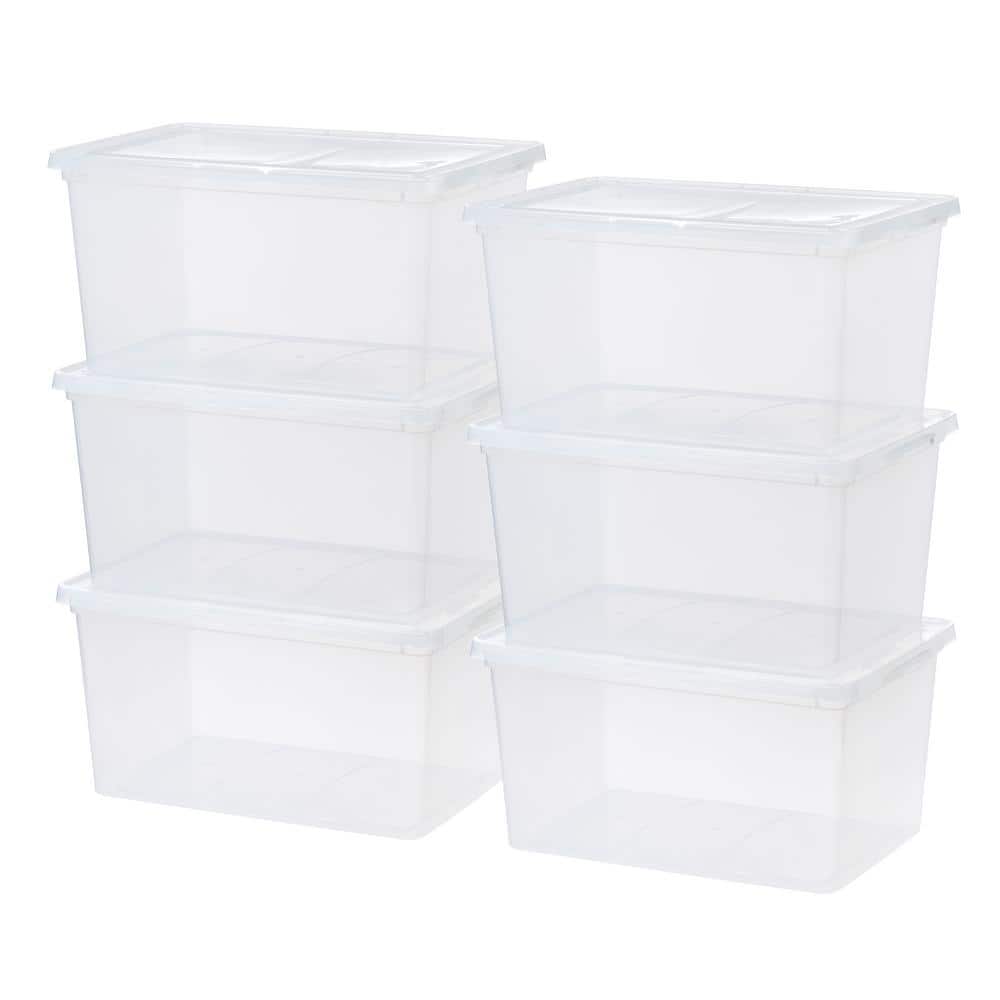 IRIS 58 Qt. Clear Storage Box (6Pack) 586904 The Home Depot