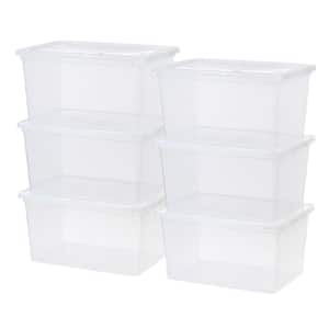 IRIS 45 Quart Buckle Up Storage Box, Clear/Black, Set of 4 585098 - The  Home Depot