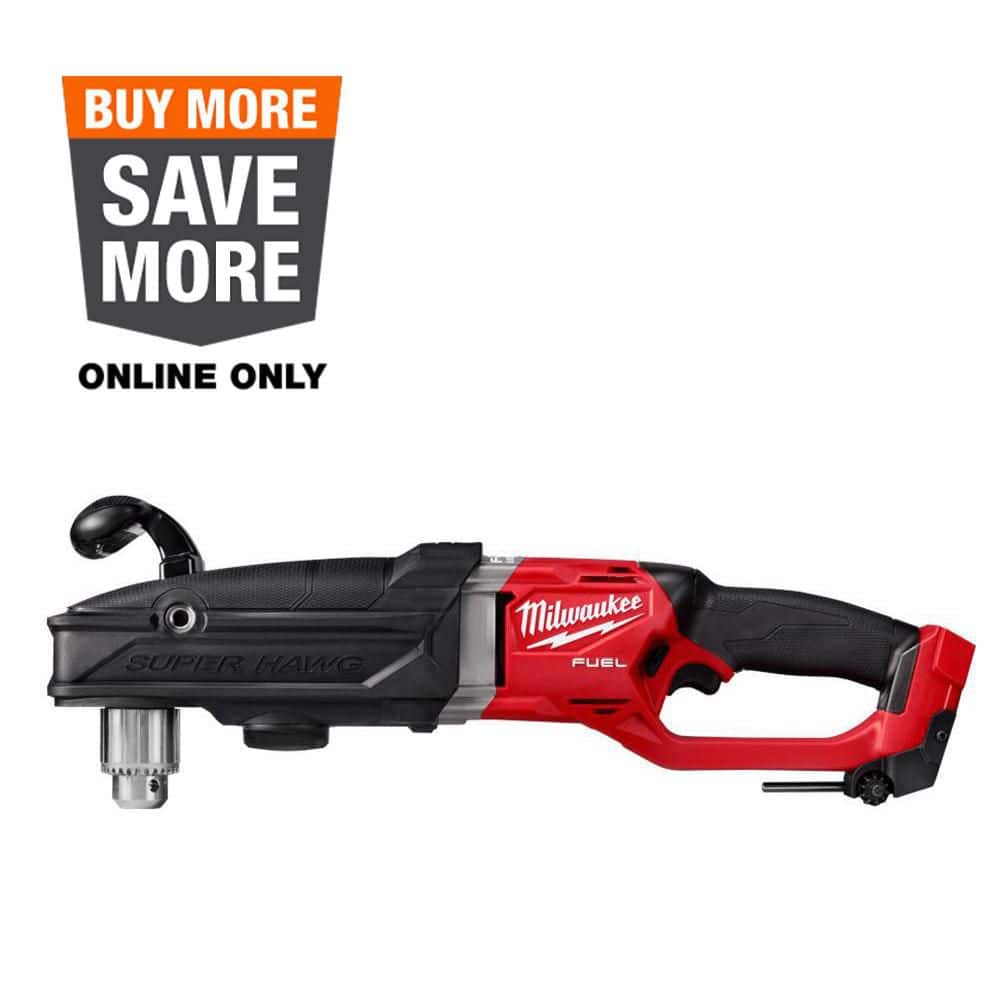 Milwaukee M18 FUEL 18V Lithium Ion Brushless Cordless GEN 2 SUPER HAWG 1 2 in. Right Angle Drill Tool Only 2809 20 The Home Depot