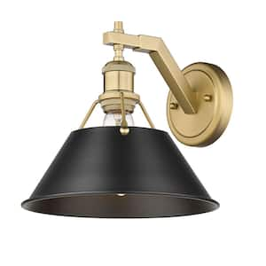 Orwell 10 in. 1-Light Brushed Champagne Bronze and Matte Black Wall Sconce