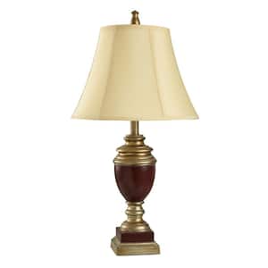 28.5 in. Bronze Gamet Table Lamp with Taupe Fabric Shade