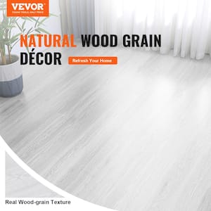 12 MIL Wood Look 64 Peel and Stick Light Gray Wood Grain Vinyl Tiles 390 x 23.6 in. DIY Easy Install Waterproof Flooring