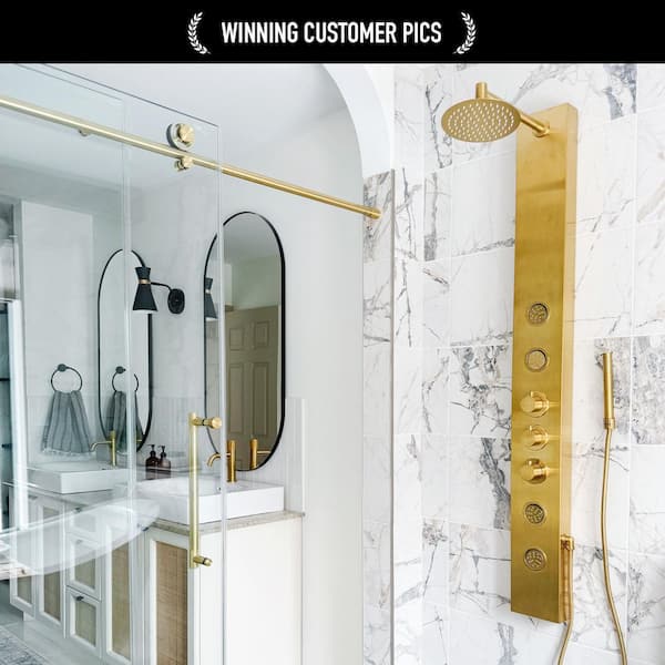 VIGO Ellington 59 in. H x 6 in. W 4-Jet Shower Panel System with