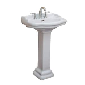 Bathroom Sink Pedestal Combo Basin Bowl Small 4 Centerset Faucet Hole Biscuit 