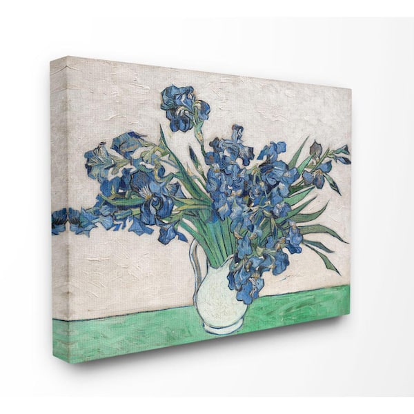 Stupell Industries "Flower Pot Blue Green Van Gogh Classical Painting" by Vincent Van Gogh Canvas Home wall Art 40 in. x 30 in.