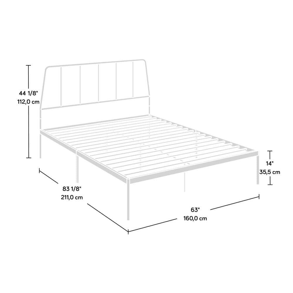 Harvey Park Black Metal Queen Platform Bed with Headboard