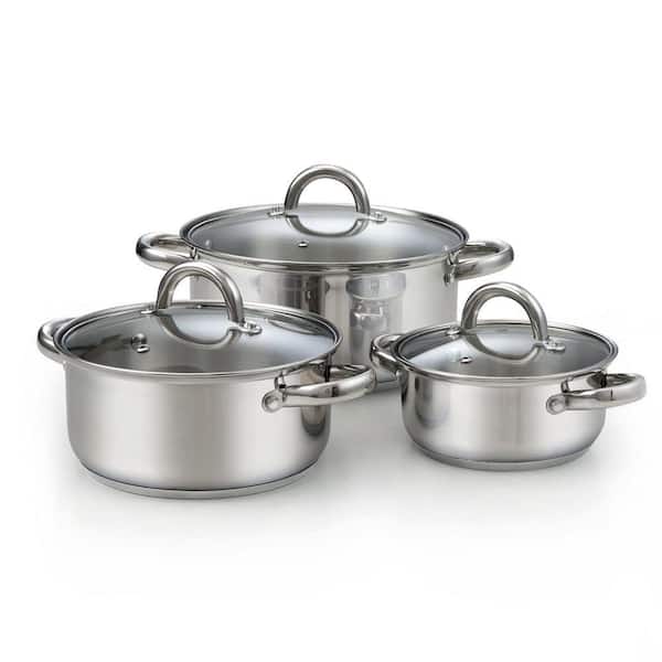 6-Piece Basic Stainless Steel Sauce Pot Saucier Casserole
