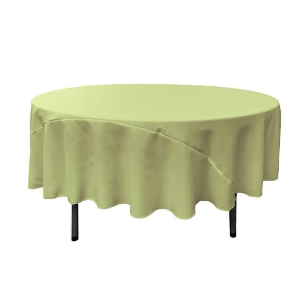90 in. Round Sage Polyester Poplin Tablecloth