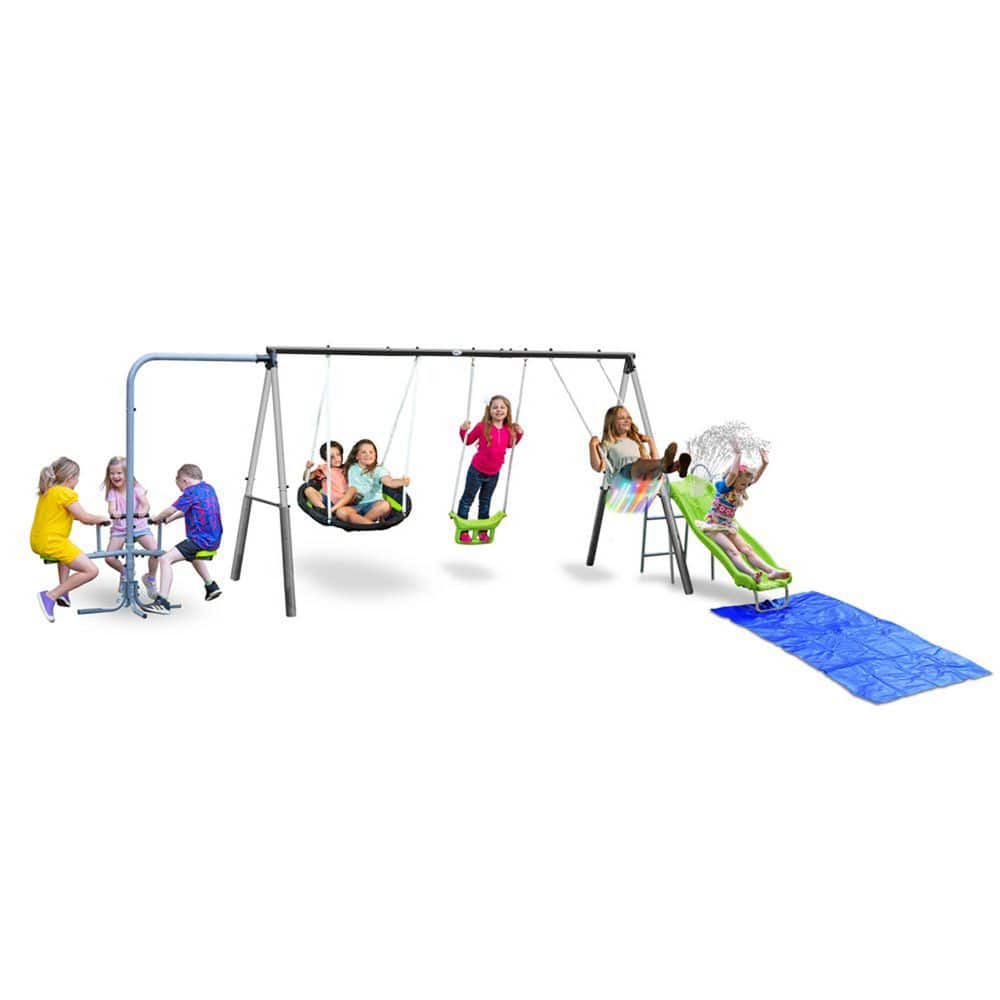 Playground Park Playset 3-8 Years Old with Water Slide and Triple Fun Go Round price history on PriceWatchPro