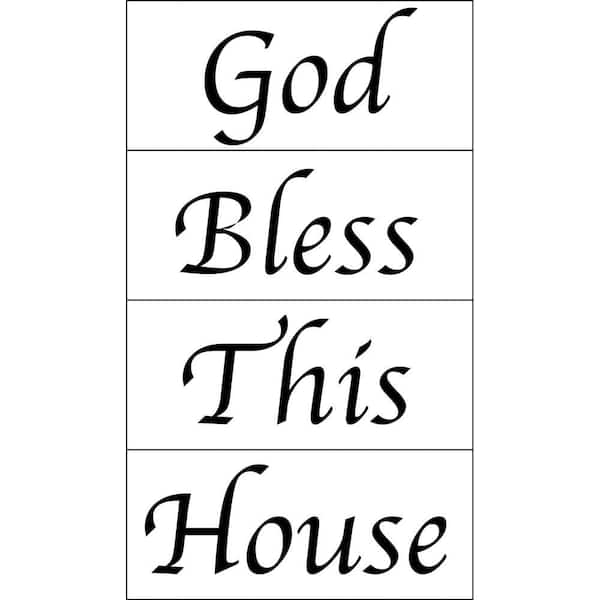 Snap 8.56 in. x 19.88 in. Black Bless This House 4-Sheet Wall Decal