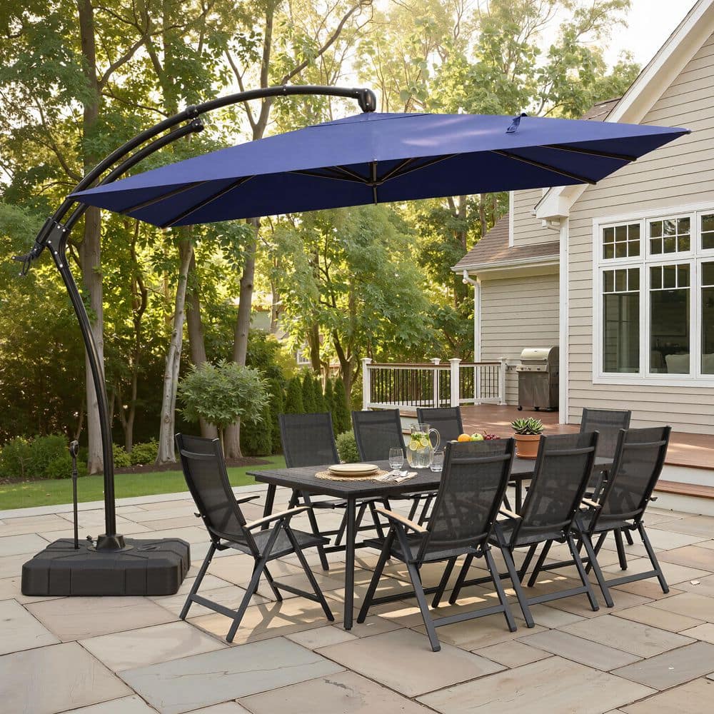 Umbrella Company　#24 Crestlive Products 10 ft. Square Outdoor Offset Umbrella in Navy