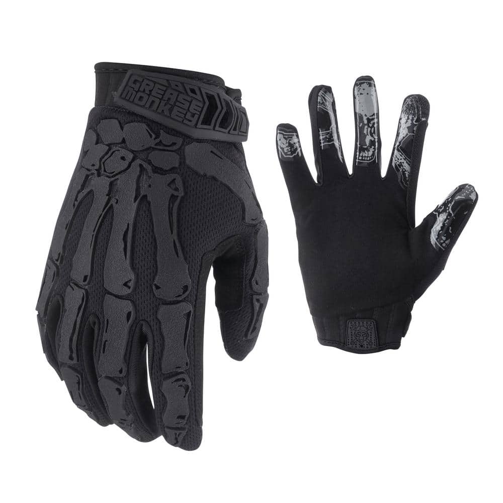 Grease Monkey Large Bones Reaper Pro Automotive Gloves 25387-06 - The Home  Depot