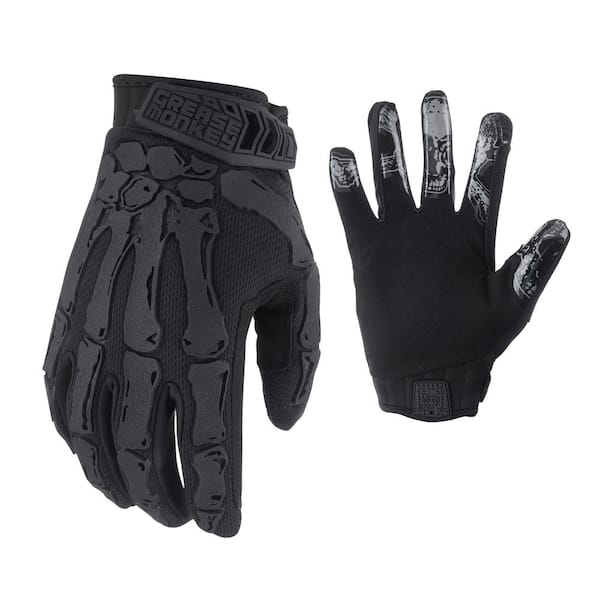 Grease Monkey Bones Xtreme Mechanic Work Gloves,Black, Large 25363-23