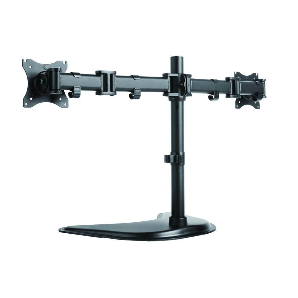 Dual Arm Black Steel Full-Motion Desk Mount for 13"-32" Monitors