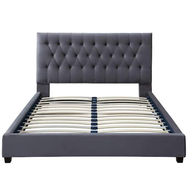 Ashcroft Furniture Co Eldora Gray Solid Wood Frame King Size Platform Bed