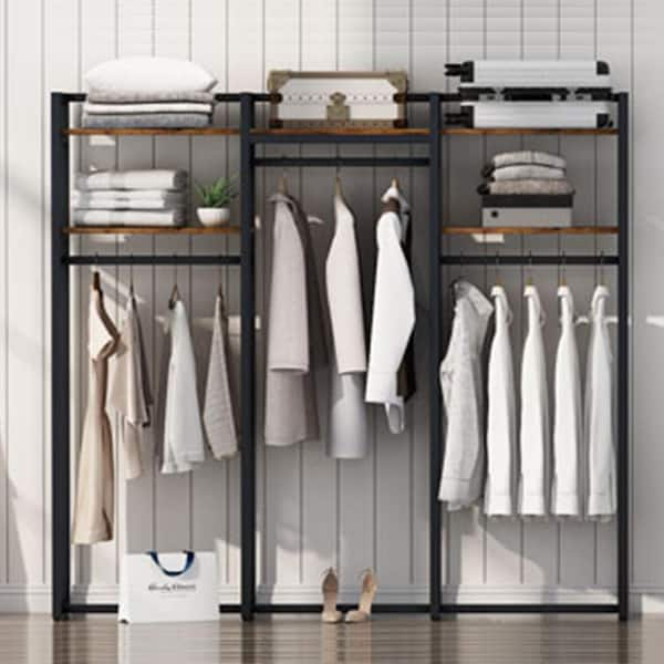 Tribesigns Cynthia White Freestanding Closet Organizer Garment Rack with  Shelves and Hanging Rods FFHD-F1469 - The Home Depot