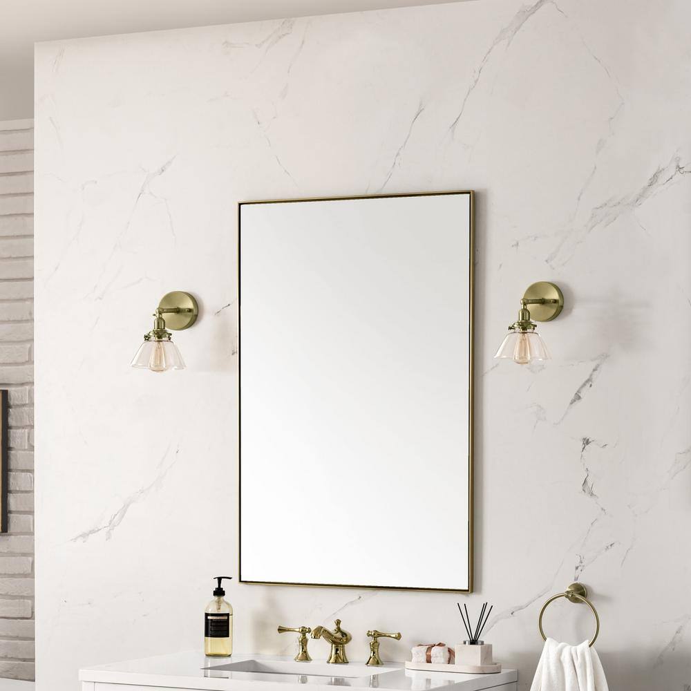 Champagne Brass Rectangular Framed Vanity Mirror 40" x 26"