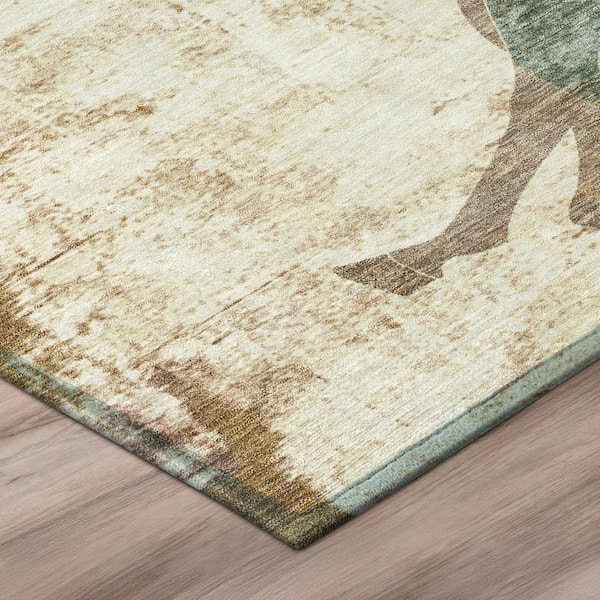 Chantille Machine Washable Indoor/Outdoor Abstract ACN3109 Cream 5 ft. x 7 ft. 6 in. Area Rug