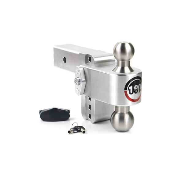 Weigh Safe 180 Hitch - 4" Adjustable Trailer Hitch Ball Mount for 2.5" Receiver w/ Stainless Steel Balls, 18,500 lbs GTW