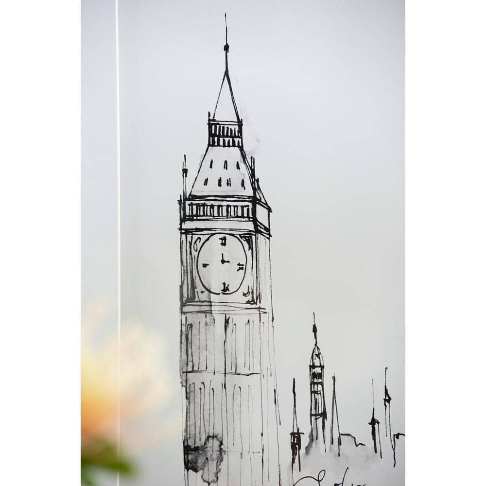 Black and White Architectural Framed Canvas Prints Set of 4