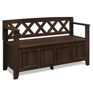 Amherst 28 in. H Natural Aged Brown Solid Wood Entryway Storage Bench