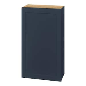 Avondale 24 in. W x 12 in. D x 42 in. H Ready to Assemble Plywood Shaker Wall Kitchen Cabinet in Ink Blue