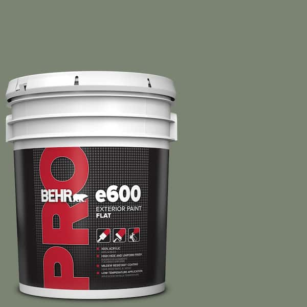 BEHR PRO 5 gal. #ICC-77 Sage Green Flat Exterior Paint