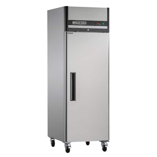Maxx Cold 26.8 in. 23 cu.ft. Single Door Reach-in Refrigerator, Top Mount, Stainless Steel with Storage