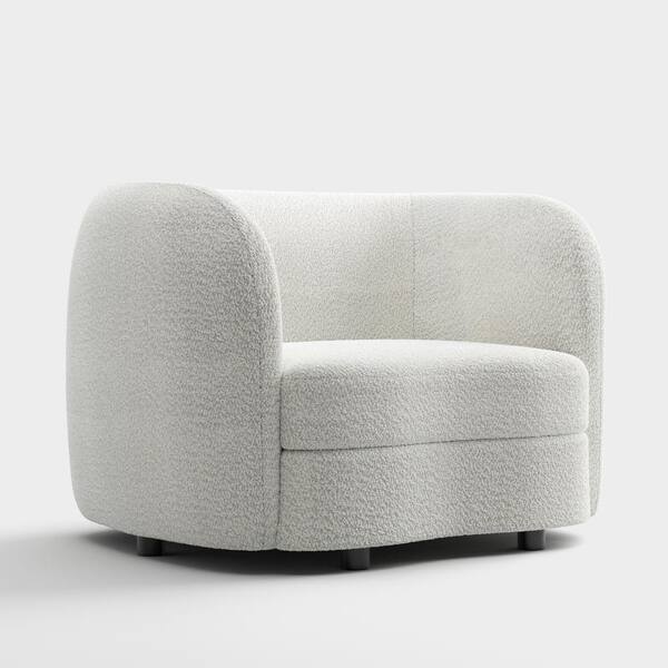 Furniture of America Julia White Boucle Polyester Fabric Modern Accent