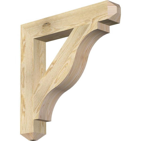Ekena Millwork 4 in. x 26 in. x 26 in. Douglas Fir Funston Craftsman Rough Sawn Bracket