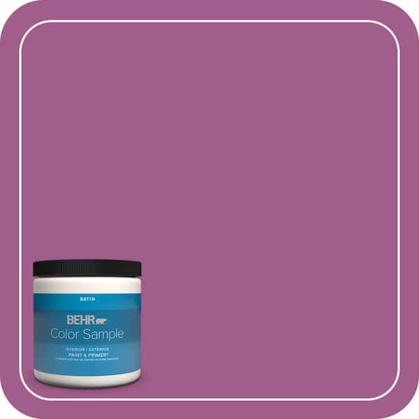 BEHR PREMIUM PLUS 8 oz. #P110-6 Wild Berry Satin Enamel Interior/Exterior Paint & Primer Color Sample