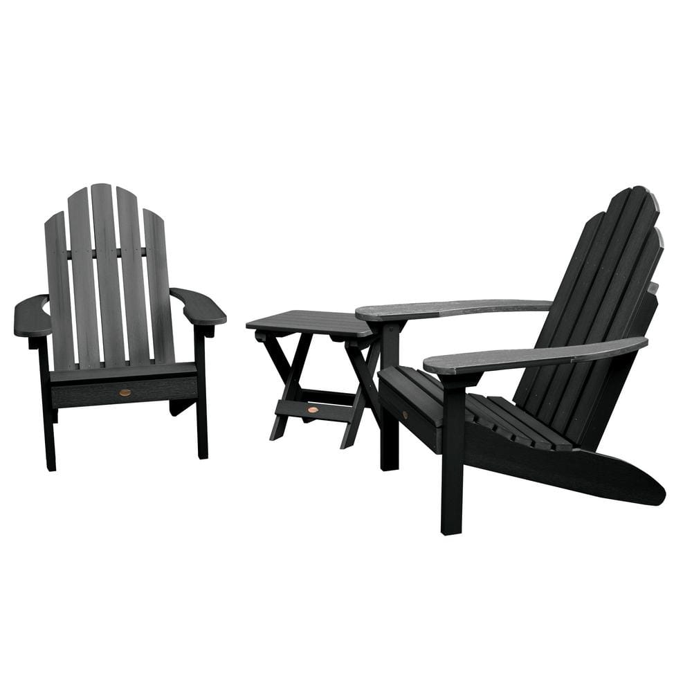 Highwood Classic Westport Black 3-Piece Recycled Plastic Outdoor ...