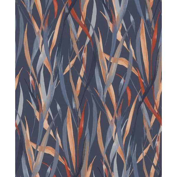 Sway Blue Botanical Wallpaper Sample
