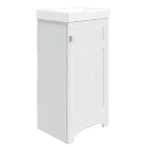 Bayler 17-1/2 in. W x 13-1/2 in. D Bath Vanity in Linen White with Porcelain Vanity Top in White with White Basin