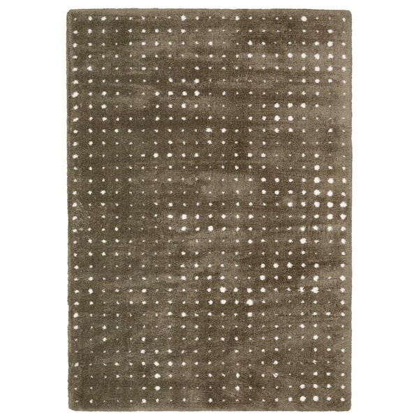 8' X 11' Brown And Ivory Geometric Area Rug