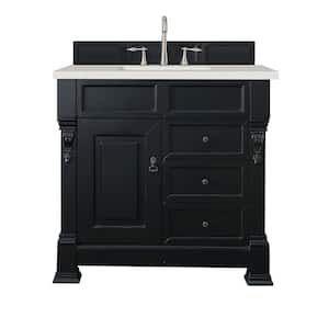 Brookfield 36.0 in. W x 23.5 in. D x 34.3 in. H Bathroom Vanity in Antique Black with Lime Delight Silestone Quartz Top