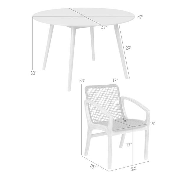 Sachi and Brighton 5-Piece Dark Eucalyptus Wood Outdoor Dining Set