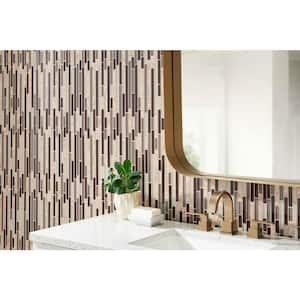 Amalfi Cafe Interlocking 12 in. x 12 in. Glossy Porcelain Glass Wall Tile