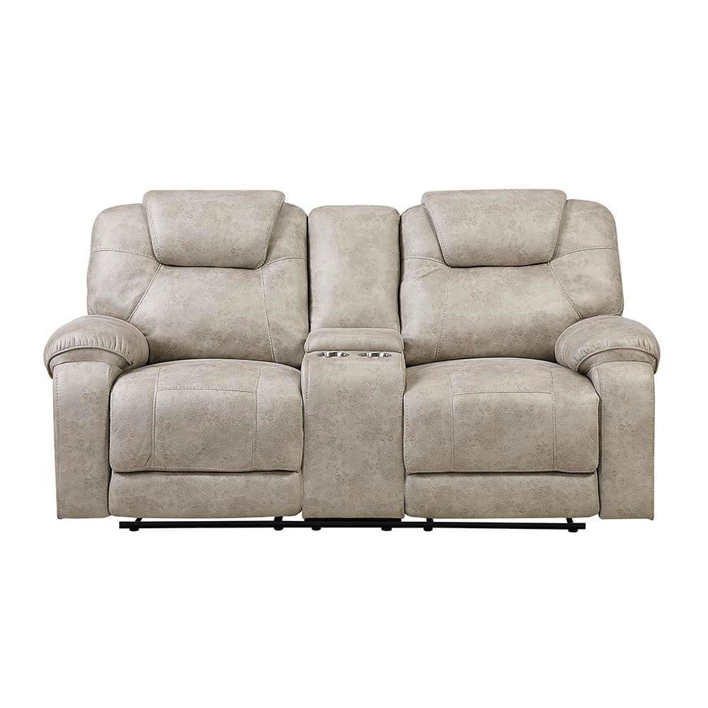 Lazzara Emily 75 in W Pewter Microfiber 2-Seater Manual Double