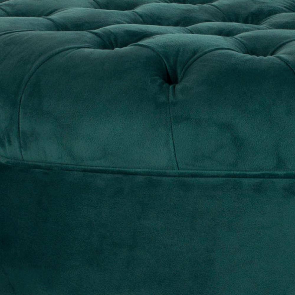Transitional Clara 27" Tufted Round Ottoman in Marine Blue Velvet