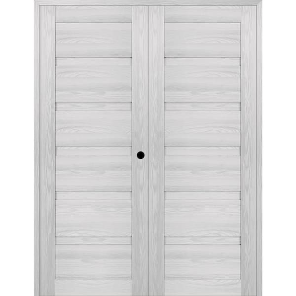 Belldinni Louver 48 in. x 79.375 in. Left Active Ribeira Ash Wood Composite Double Prehung Interior Door