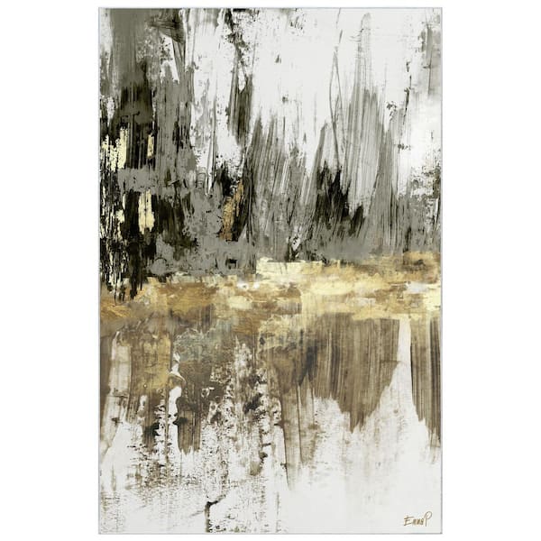 Empire Art Direct Multi-Colored 5 ft. x 8 ft. Modern City Scape Reflection II Washable Abstract Art Area Rug