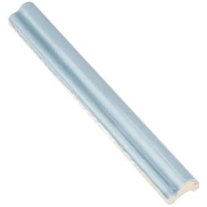 Newport Light Blue 1 in. x 10 in. Polished Ceramic Wall Pencil Liner Tile