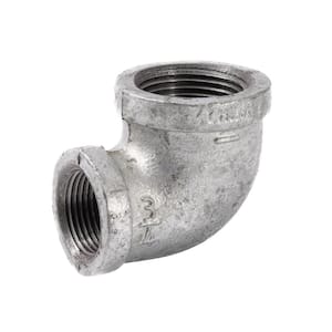 1 in. x 3/4 in. Galvanized Malleable Iron 90 Degree FPT x FPT Reducing Elbow Fitting