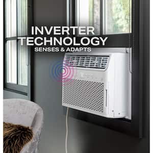 Profile 10,000 BTU 115V Window Air Conditioner Cools 450 Sq. Ft. with Inverter, Wi Fi, Remote and Quiet in White