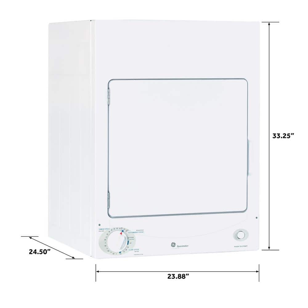 White Portable Front Loading Electric Dryer with Drying Rack