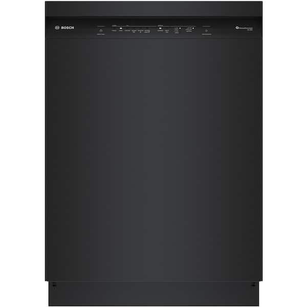 Bosch 100 Series Plus 24 in. Black Front Control Tall Tub Dishwasher with Hybrid Stainless Steel Tub, 48 dBA