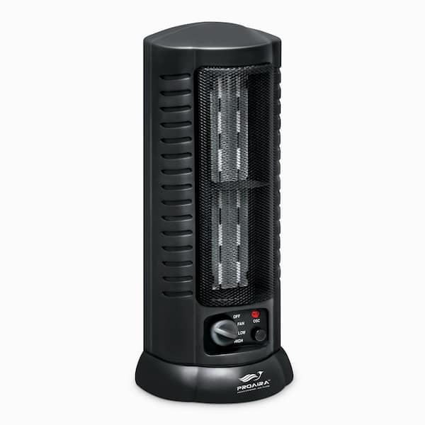PROAIRA 750-Watt/1500-Watt in Oscillating Ceramic Tower Fan Space Heater with Tip-Over Safety Switch and Handle