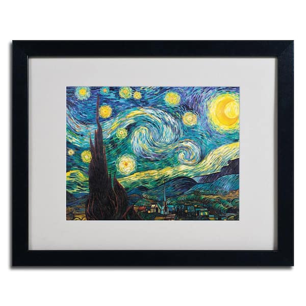 Trademark Fine Art 16 in. x 20 in. Starry Night Black Framed