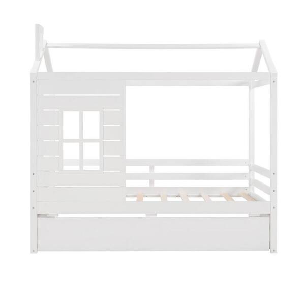 HomeRoots White Composite Frame Twin Panel Bed